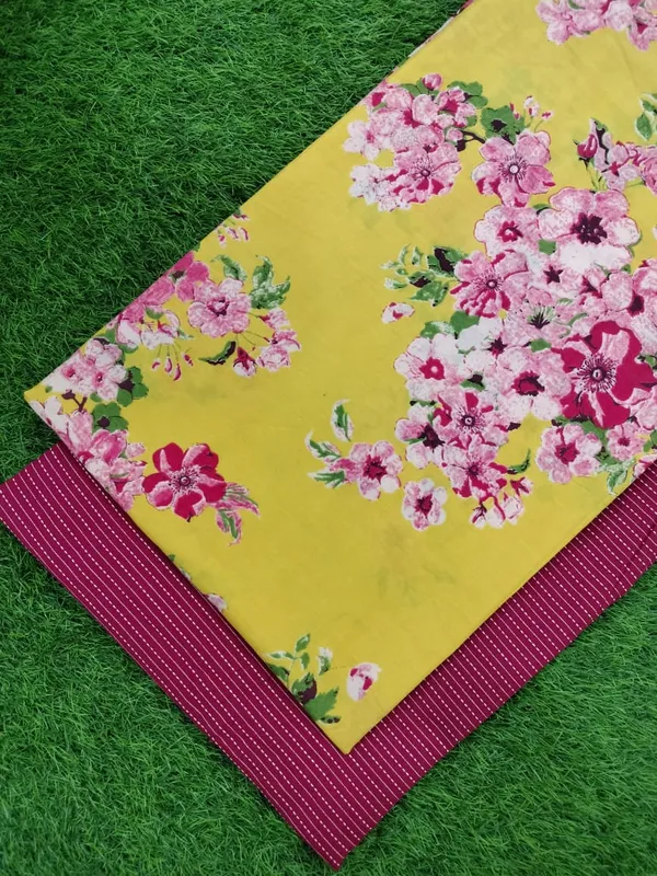 Sanganeri_Floral_Cotton_Fabric_Combo_Dress_Material