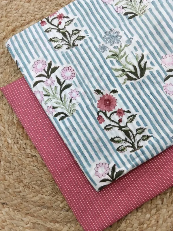 Sanganeri_Block_Print_With_Kantha_Bottom_Combo