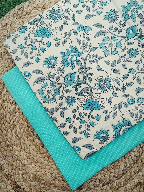 Sanganeri_Block_Print_With_Kantha_Bottom_Combo