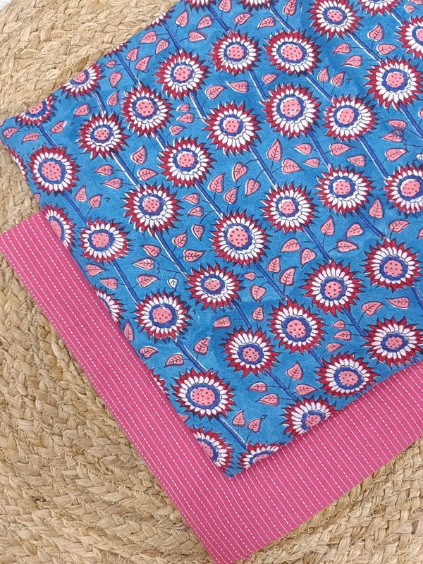 Sanganeri_Block_Print_With_Kantha_Bottom_Combo
