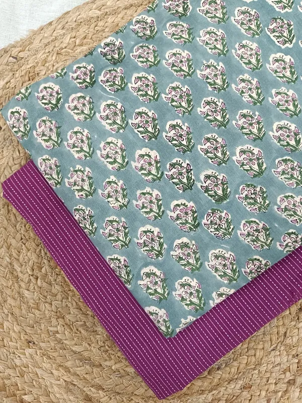 Sanganeri_Block_Print_With_Kantha_Bottom_Combo