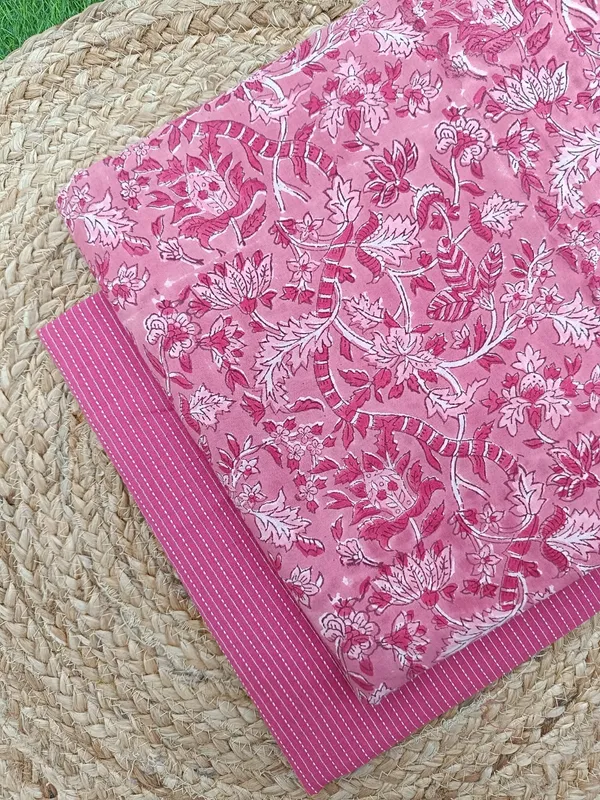 Sanganeri_Block_Print_With_Kantha_Bottom_Combo