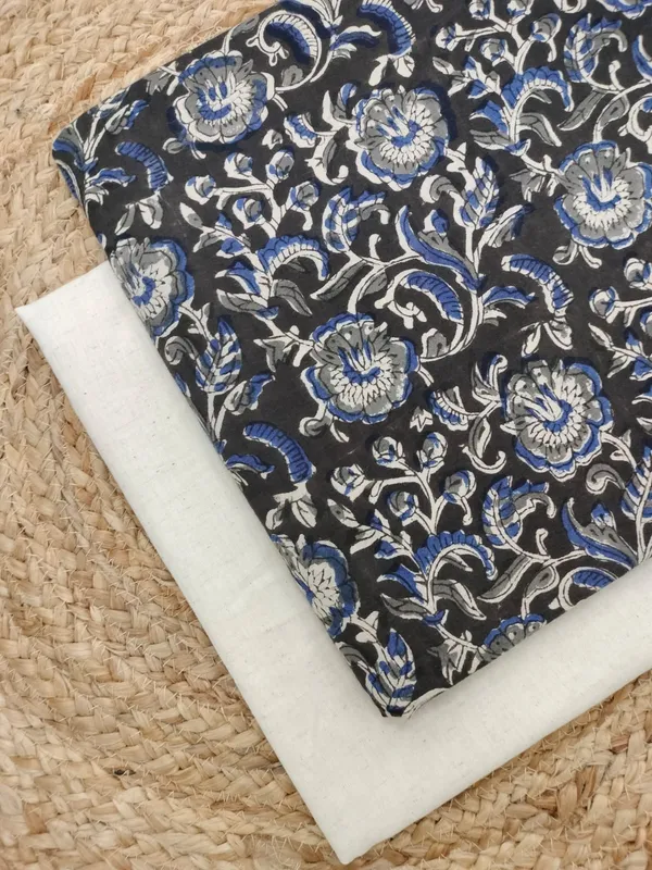 Sanganeri_Block_Print_With_Kantha_Bottom_Combo