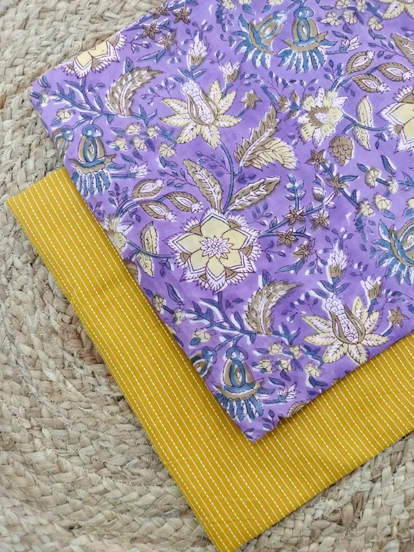 Sanganeri_Block_Print_With_Kantha_Bottom_Combo
