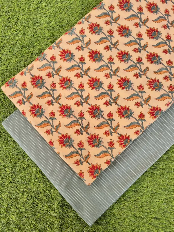 Sanganeri_Block_Print_With_Kantha_Bottom_Combo