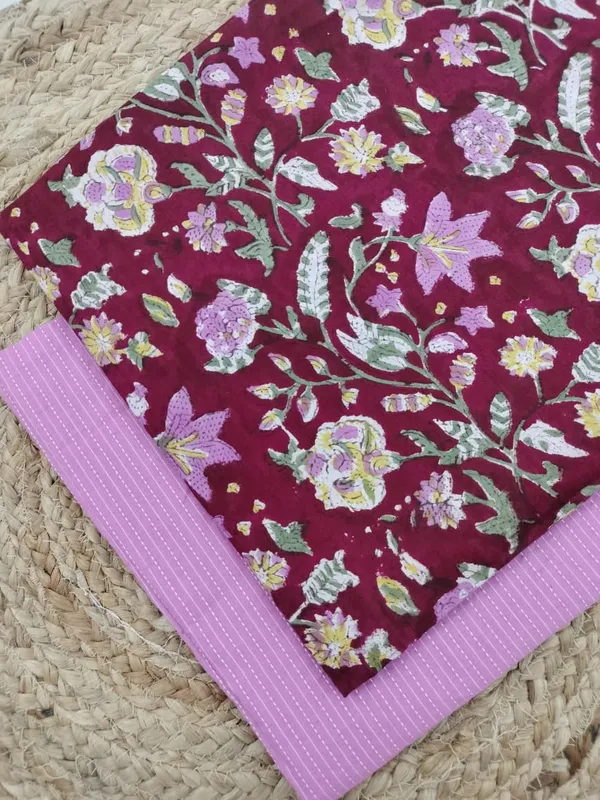 Sanganeri_Block_Print_With_Kantha_Bottom_Combo