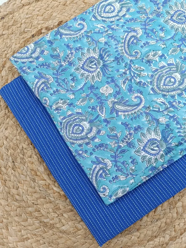 Sanganeri_Block_Print_With_Kantha_Bottom_Combo