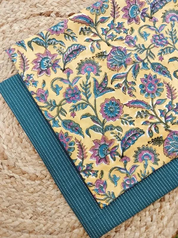 Sanganeri_Block_Print_With_Kantha_Bottom_Combo