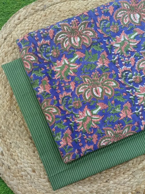 Sanganeri_Block_Print_With_Kantha_Bottom_Combo