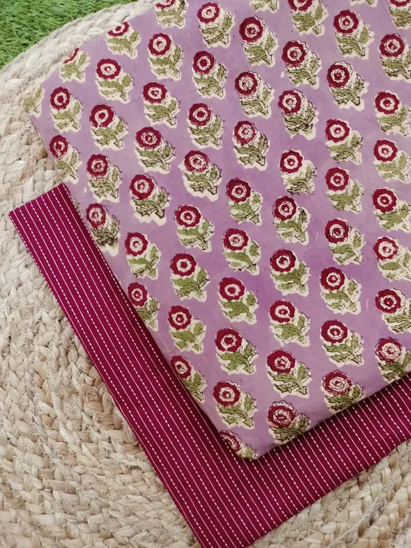 Sanganeri_Block_Print_With_Kantha_Bottom_Combo