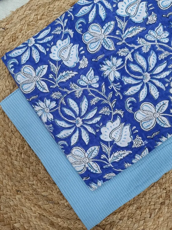 Sanganeri_Block_Print_With_Kantha_Bottom_Combo