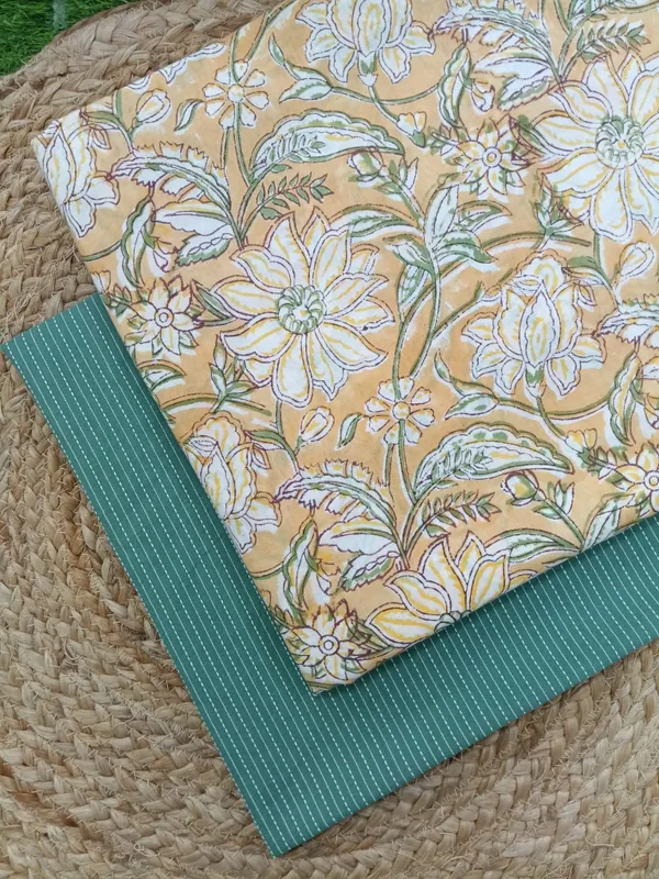 Sanganeri_Block_Print_With_Plain__Bottom_Combo