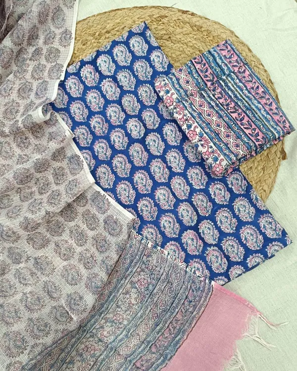 Sanganeri_Block_Printed_Kota_Doria_Dupatta_Suit_Set