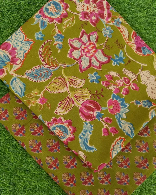 Sanganeri_Hand_Printed_Cotton_Fabric_Combo