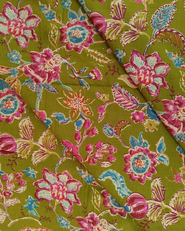Sanganeri_Hand_Printed_Cotton_Fabric_Combo