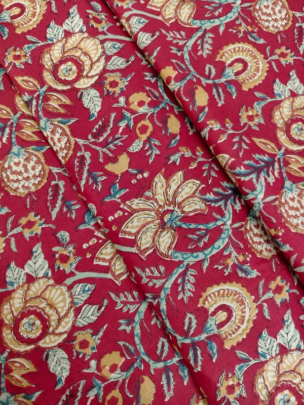 Red_and_Mustard_Floral_Jaal_Sanganeri_Hand_Printed_Fabric_Combo