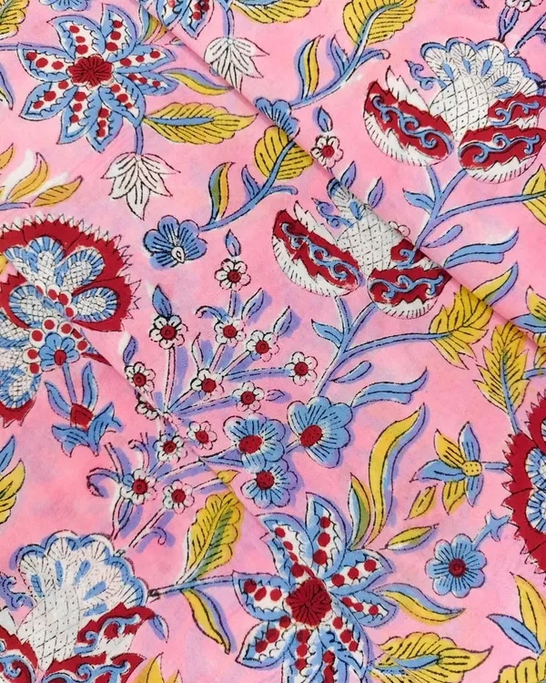 Hand_Block_Printed_Fabric_with_Plain_Kantha_Combo