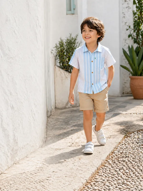 Boys_Cotton_Striped_Shirt_–_Soft_Breathable_Half_Sleeve_Summer_Casual_Wear_for_Kids