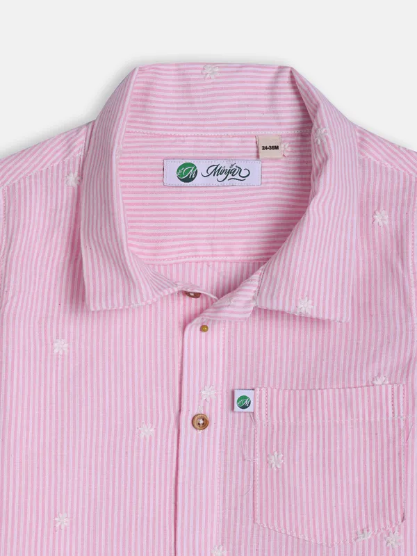 Minjar_Little_Explorer_Adventure_Shirt-Embroidered_Pink_Stripes