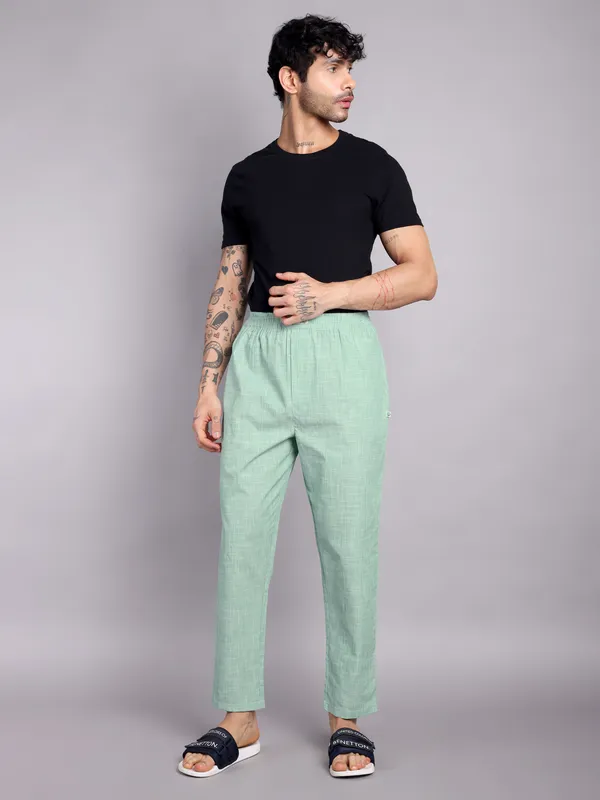 Pure_Cotton_Pajama_Pants,_Mint_Green,_Elastic_Waist,_Casual_Loungewear