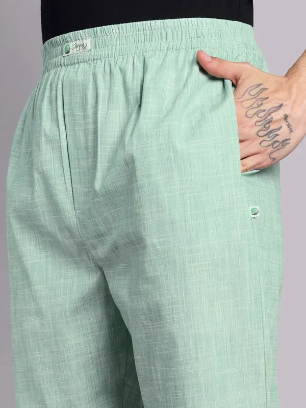Pure_Cotton_Pajama_Pants,_Mint_Green,_Elastic_Waist,_Casual_Loungewear