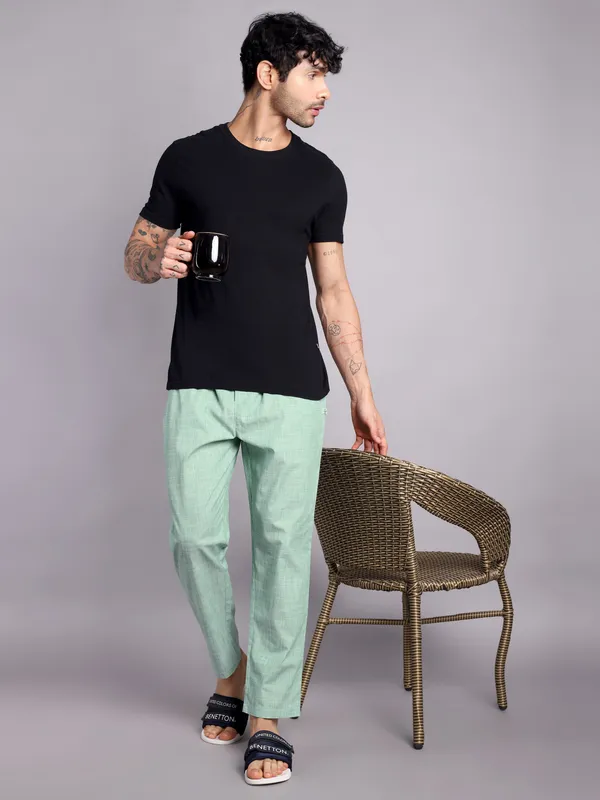 Pure_Cotton_Pajama_Pants,_Mint_Green,_Elastic_Waist,_Casual_Loungewear