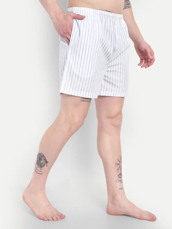 White_&_Royal_Blue_Cathrin_Stripe_Modern_Relaxed_Boxer_Shorts_For_Men