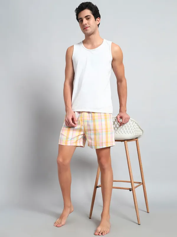 Orange_&_Yellow_Check_Modern_Relaxed_Boxer_Shorts_For_Men