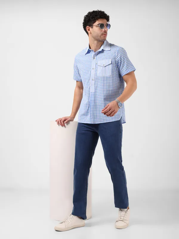 MINJAR_Men’s_Cotton_Check_Kurta_Shirt_|_Breathable_Fabric_|_Relaxed_Fit_|_Modern_Ethnic_Casual_Wear