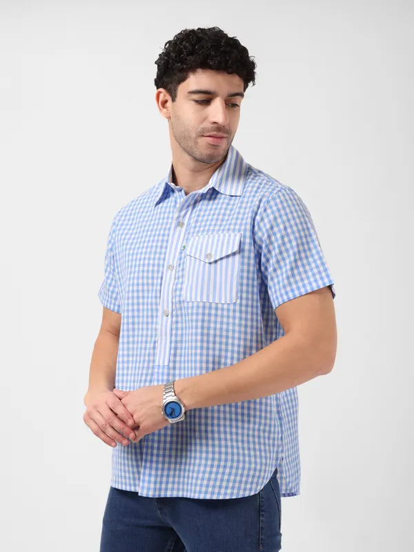 MINJAR_Men’s_Cotton_Check_Kurta_Shirt_|_Breathable_Fabric_|_Relaxed_Fit_|_Modern_Ethnic_Casual_Wear