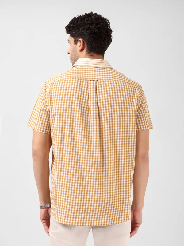 MINJAR_Men’s_Cotton_Check_Kurta_Shirt_|_Breathable_Lightweight_Fabric_|_Relaxed_Fit_|_Modern_Ethnic_Casual_Wear_(Mustard_Check)