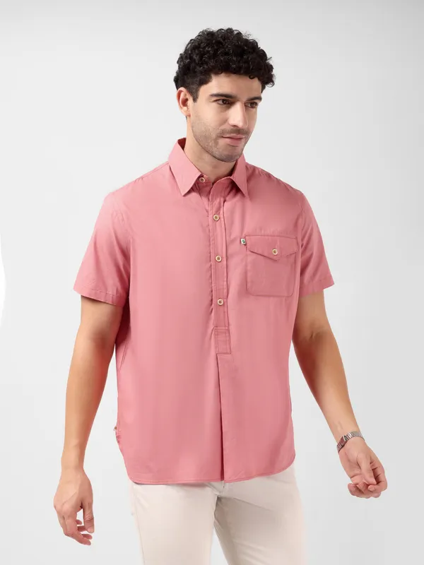 MINJAR_Men’s_Solid_Cotton_Kurta_Shirt_|_Breathable_Fabric_|_Relaxed_Fit_|_Modern_Ethnic_Casual_Wear_(Rose_Petal)