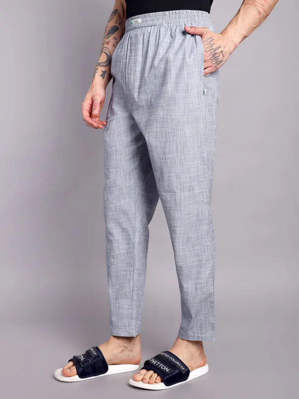 Men's_Pure_Cotton_Pajama_Pants,_Light_Grey,_Textured_Weave,_Elastic_Waistband,_Casual_Loungewear