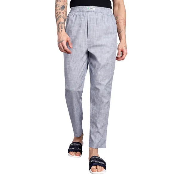 Men's_Pure_Cotton_Pajama_Pants,_Light_Grey,_Textured_Weave,_Elastic_Waistband,_Casual_Loungewear