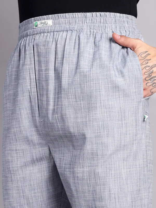 Men's_Pure_Cotton_Pajama_Pants,_Light_Grey,_Textured_Weave,_Elastic_Waistband,_Casual_Loungewear