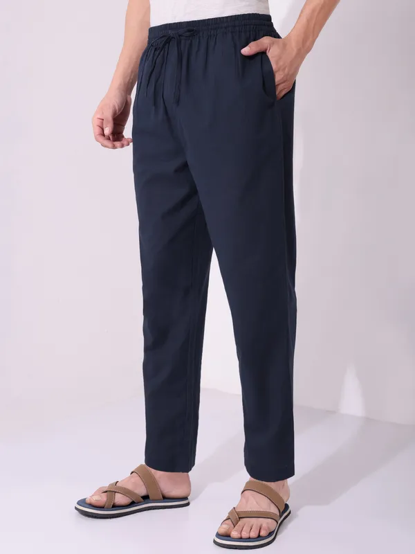 Men’s_Solid_Blue_Cotton_Pyjama_|_Comfortable_Loungewear_&_Casual_Pants_with_Drawstring