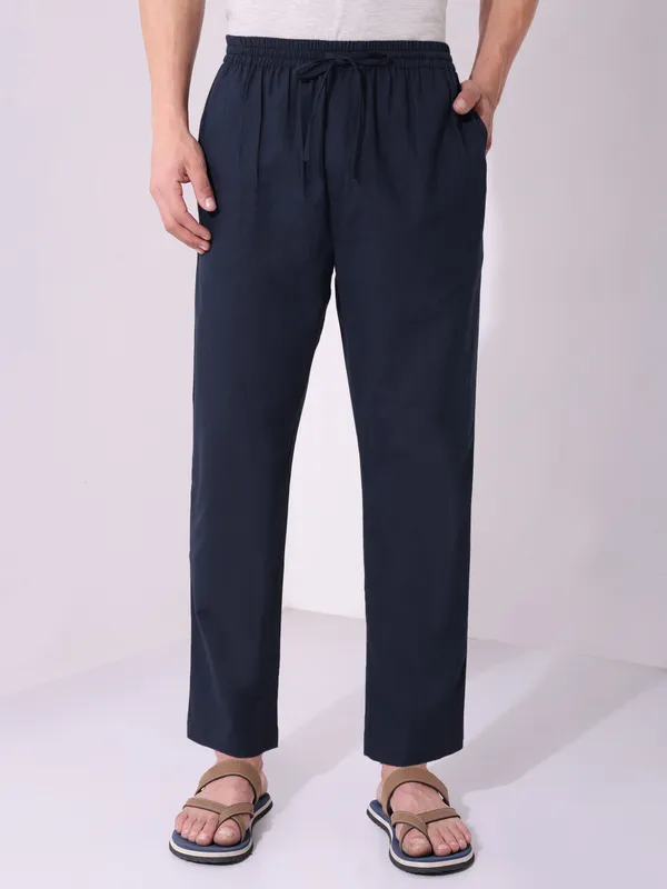 Men’s_Solid_Blue_Cotton_Pyjama_|_Comfortable_Loungewear_&_Casual_Pants_with_Drawstring