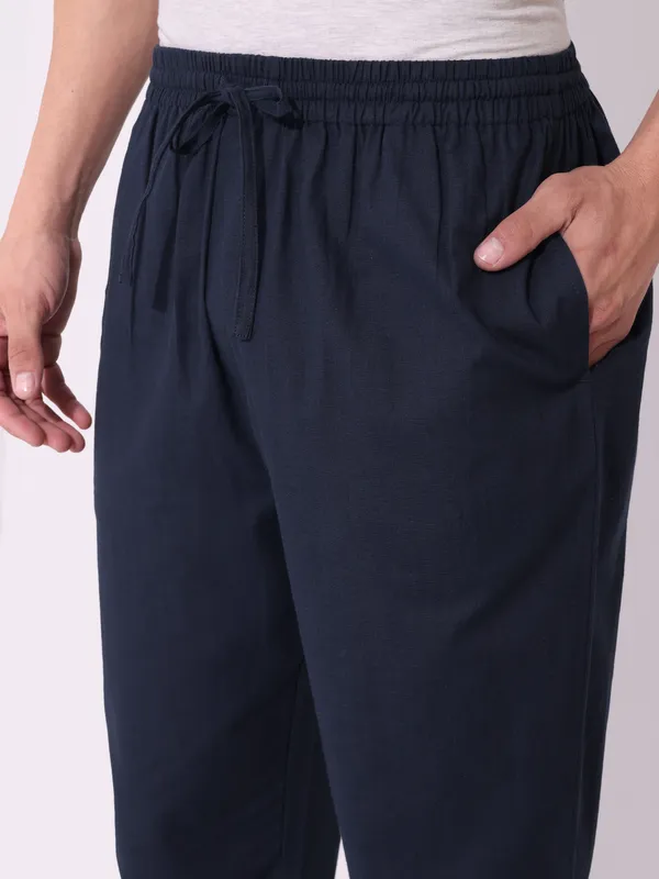 Men’s_Solid_Blue_Cotton_Pyjama_|_Comfortable_Loungewear_&_Casual_Pants_with_Drawstring