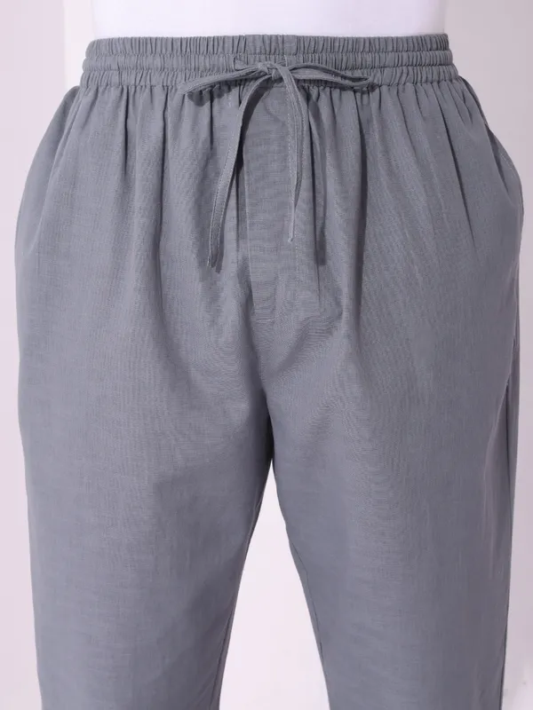 Men’s_Solid_Grey_Pure_Cotton_Pajama_|_Comfortable_Loungewear_&_Casual_Pants_with_Drawstring