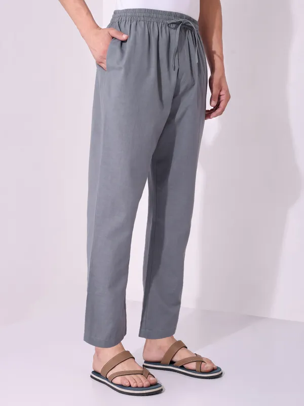 Men’s_Solid_Grey_Pure_Cotton_Pajama_|_Comfortable_Loungewear_&_Casual_Pants_with_Drawstring