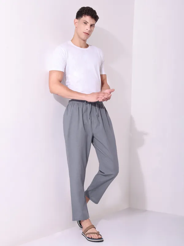 Men’s_Solid_Grey_Pure_Cotton_Pajama_|_Comfortable_Loungewear_&_Casual_Pants_with_Drawstring
