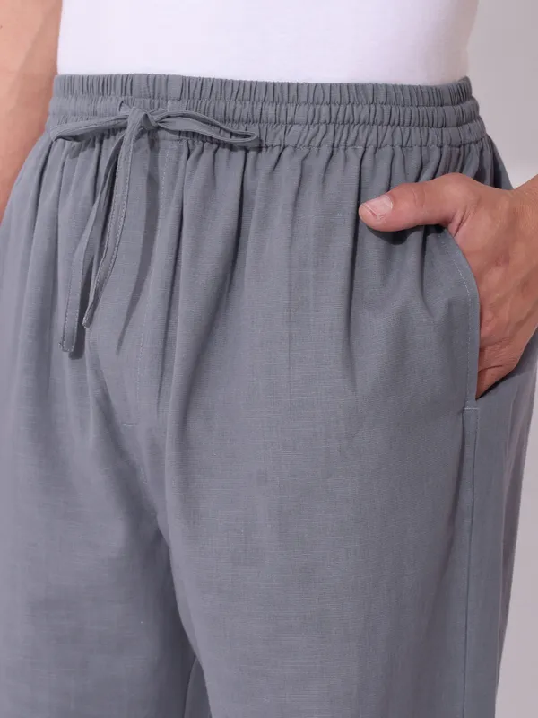 Men’s_Solid_Grey_Pure_Cotton_Pajama_|_Comfortable_Loungewear_&_Casual_Pants_with_Drawstring