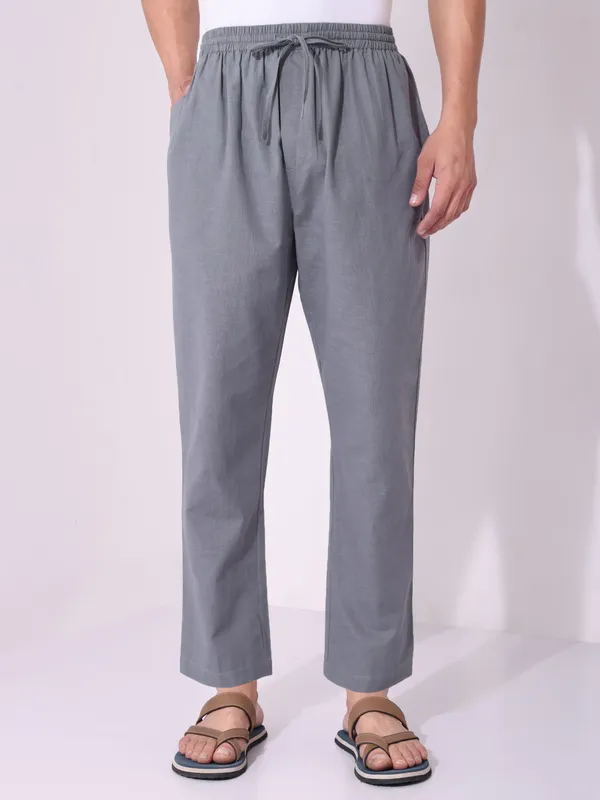 Men’s_Solid_Grey_Pure_Cotton_Pajama_|_Comfortable_Loungewear_&_Casual_Pants_with_Drawstring