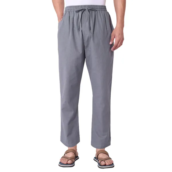 Men’s_Solid_Grey_Pure_Cotton_Pajama_|_Comfortable_Loungewear_&_Casual_Pants_with_Drawstring