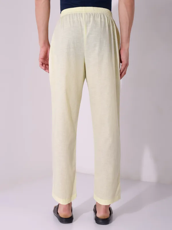 Men’s_Solid_Light_Yellow_Pure_Cotton_Pajama_|_Comfortable_Loungewear_&_Casual_Pants_with_Drawstring