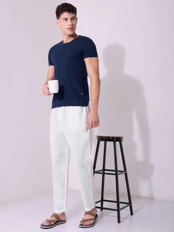Men’s_Solid_White_Pure_Cotton_Pajama_|_Comfortable_Loungewear_&_Casual_Pants_with_Drawstring