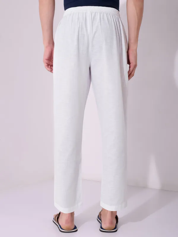 Men’s_Solid_White_Pure_Cotton_Pajama_|_Comfortable_Loungewear_&_Casual_Pants_with_Drawstring
