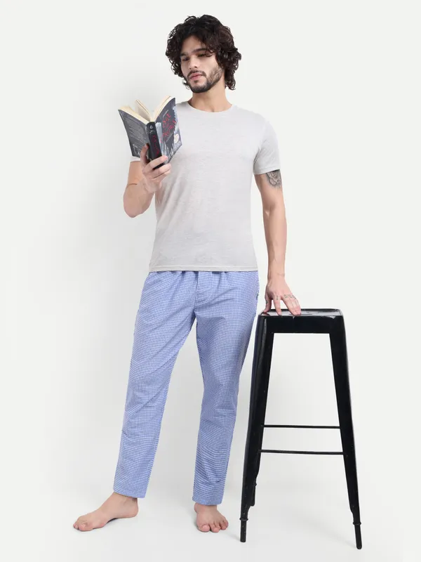 Mens_Pure_Cotton_Pajama_Blue_Check