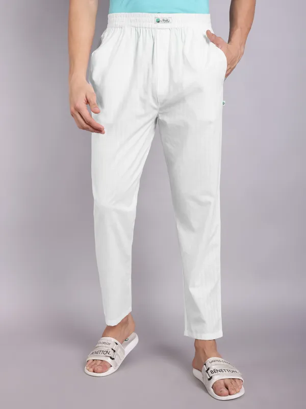 Mens_Off_White_Self_Designed_White_Pajama
