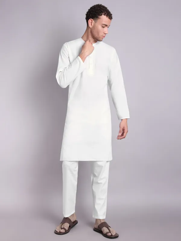 Mens_Off_White_Self_Designed_White_Pajama